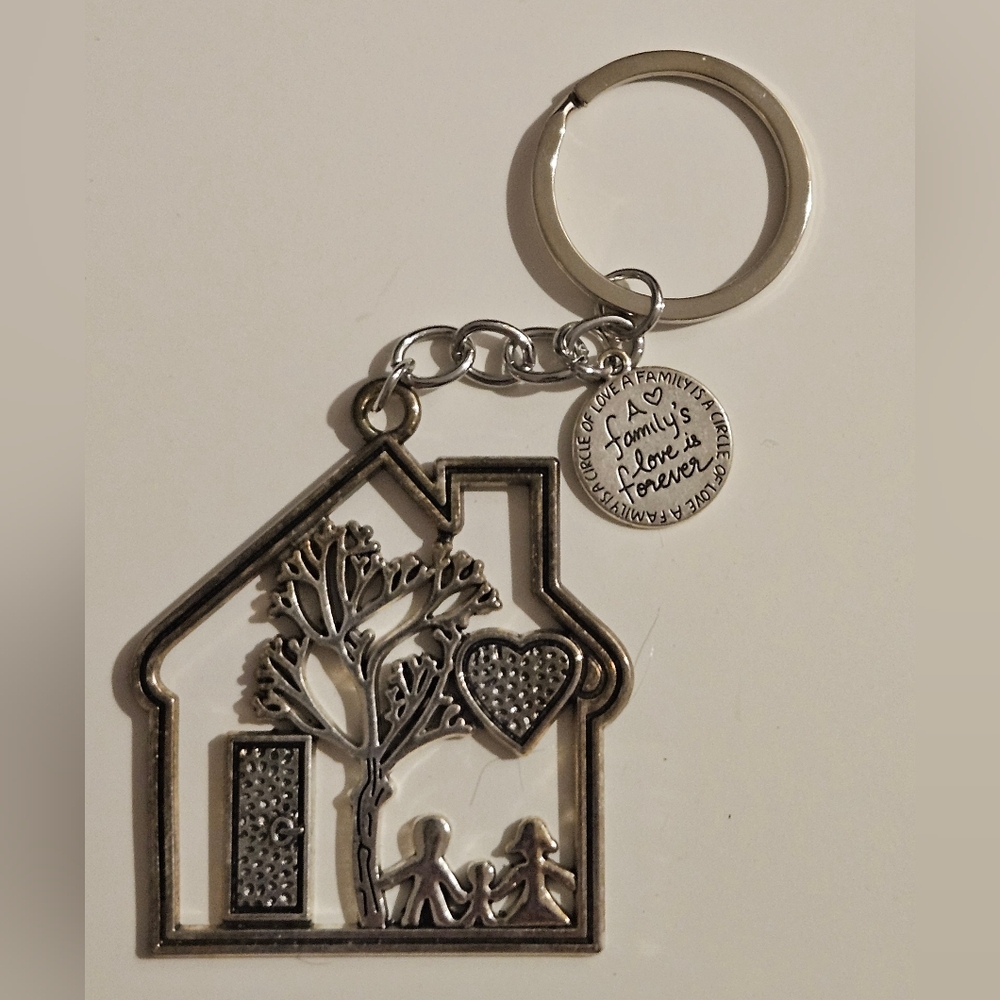Silver Family Tree Keychain